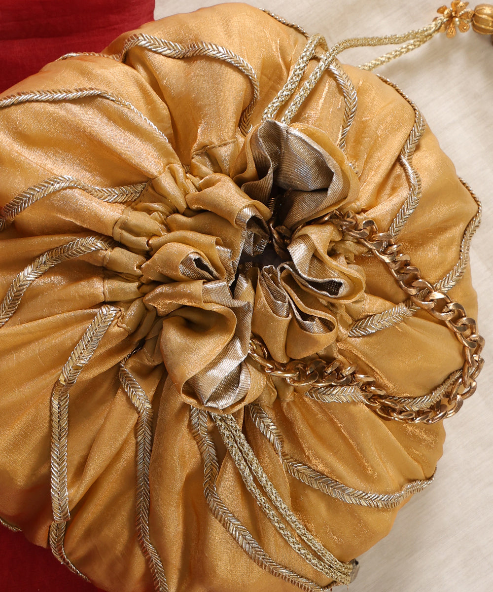 The Gilded Petal Panel Potli Bag