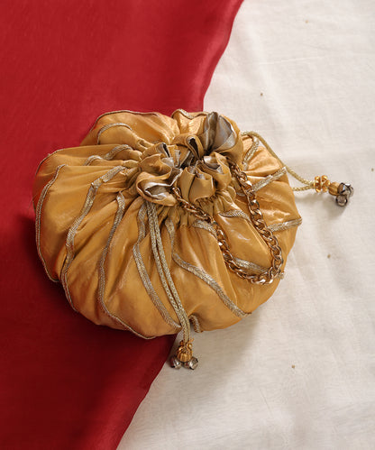 The Gilded Petal Panel Potli Bag