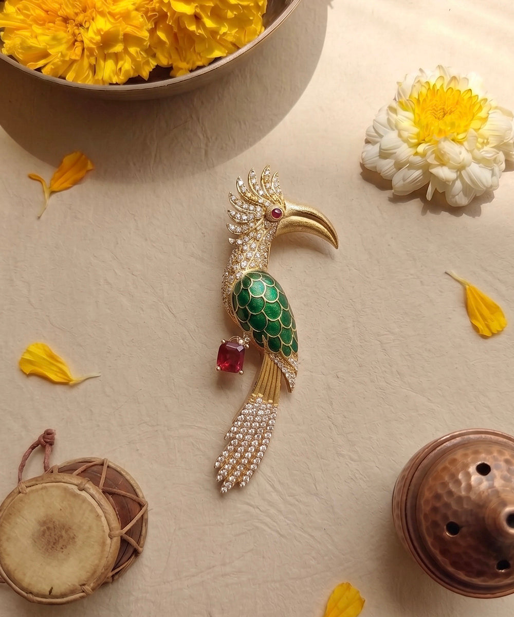 Royal Hornbill Brooch