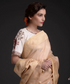 Golden Beige Banarasi Handloom Kora Silk Saree With Kadhwa Motifs