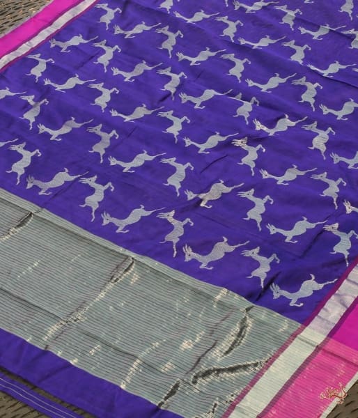 Handwoven_Silk_dupatta_with_deer_motifs_WeaverStory_02