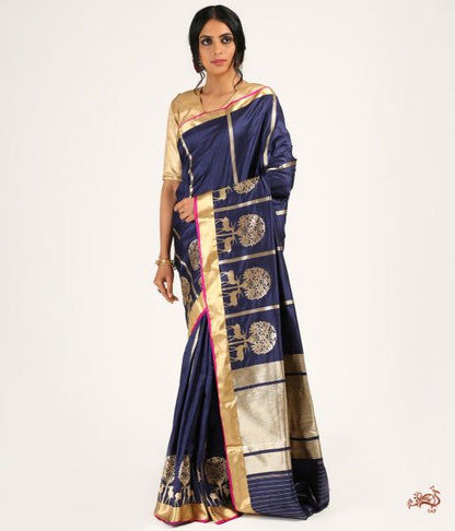 Navy_Blue_Handloom_Katan_Silk_Saree_with_Kadhwa_Motifs_WeaverStory_02