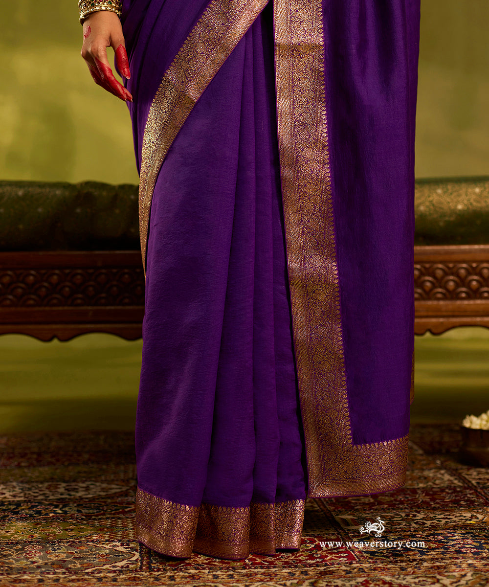 Purple_Handloom_Pure_Chiniya_Silk_Saree_With_Hand_Embroidered_Sanjab_Border_WeaverStory04