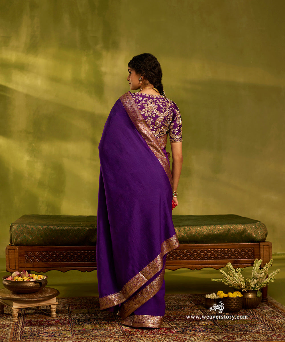 Purple_Handloom_Pure_Chiniya_Silk_Saree_With_Hand_Embroidered_Sanjab_Border_WeaverStory03