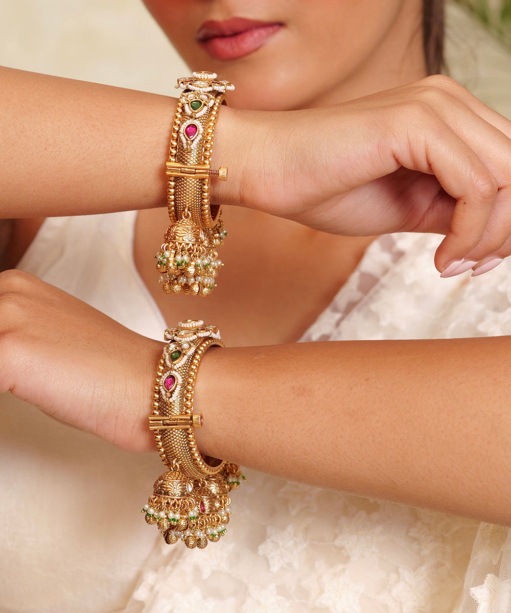 Vaigai Ghungroo Heritage Bangle Set
