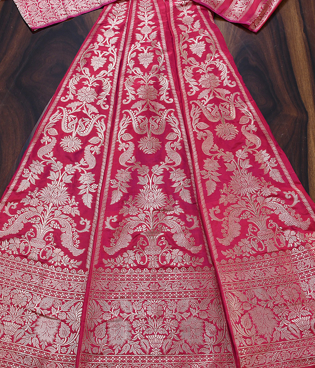 Rani_Pink_Handloom_Katan_Silk_Banarasi_Lehenga_with_Gold_Zari_WeaverStory_02