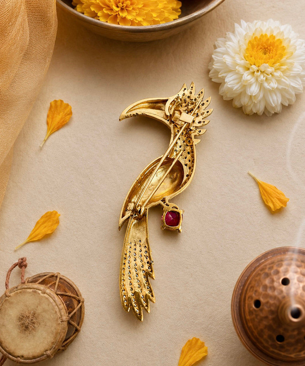 Royal Hornbill Brooch