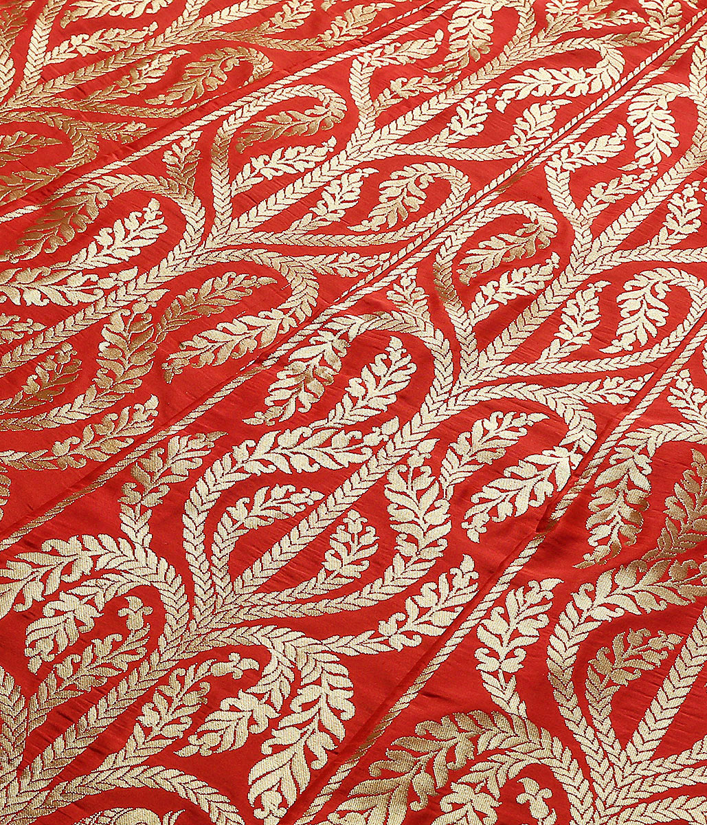 Handloom_Red_Cutwork_Banarasi_Lehenga_with_Parrots_Motifs_WeaverStory_03