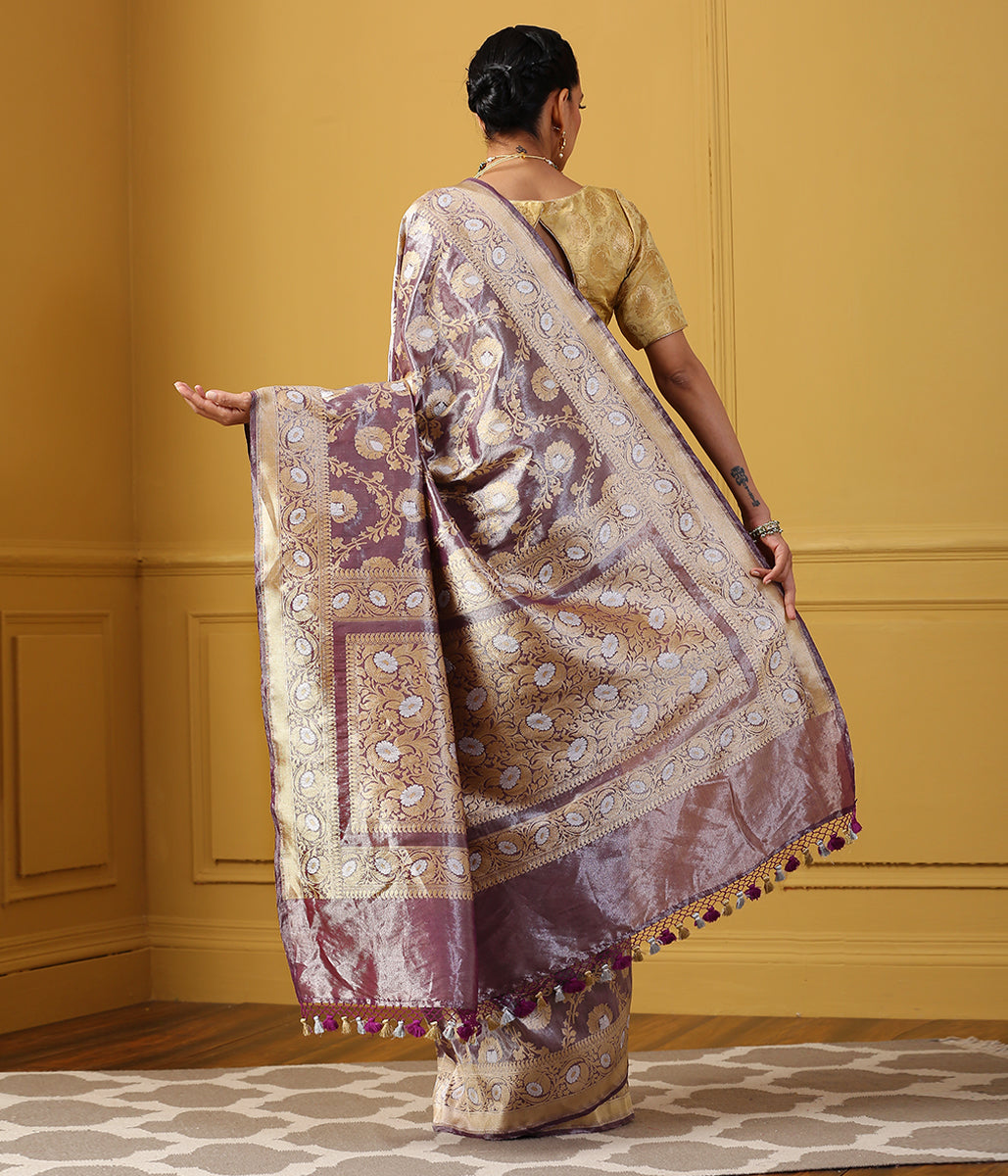 Handwoven_Purple_Silk_Tissue_Jangla_Saree_WeaverStory_03