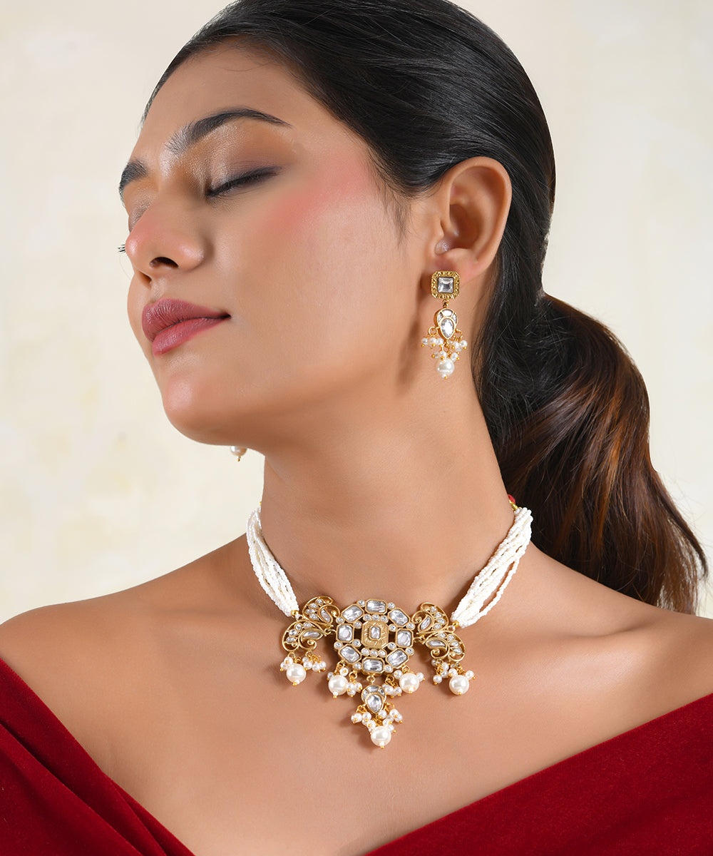 Nargis Kundan Pearl Choker Set