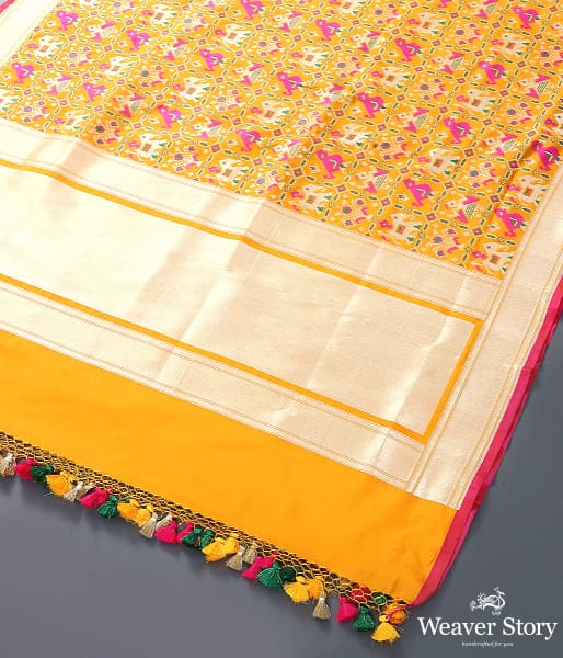 Yellow_Meenakari_Cutwork_Patola_dupatta_WeaverStory_03