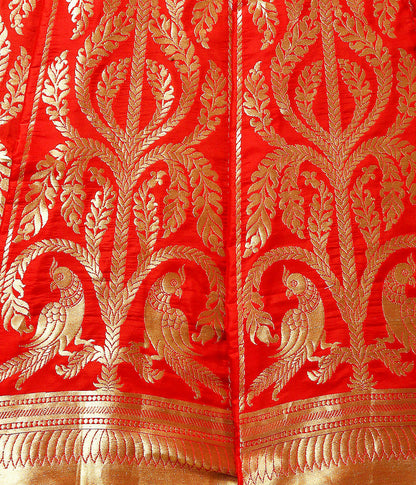 Handloom_Red_Cutwork_Banarasi_Lehenga_with_Parrots_Motifs_WeaverStory_04