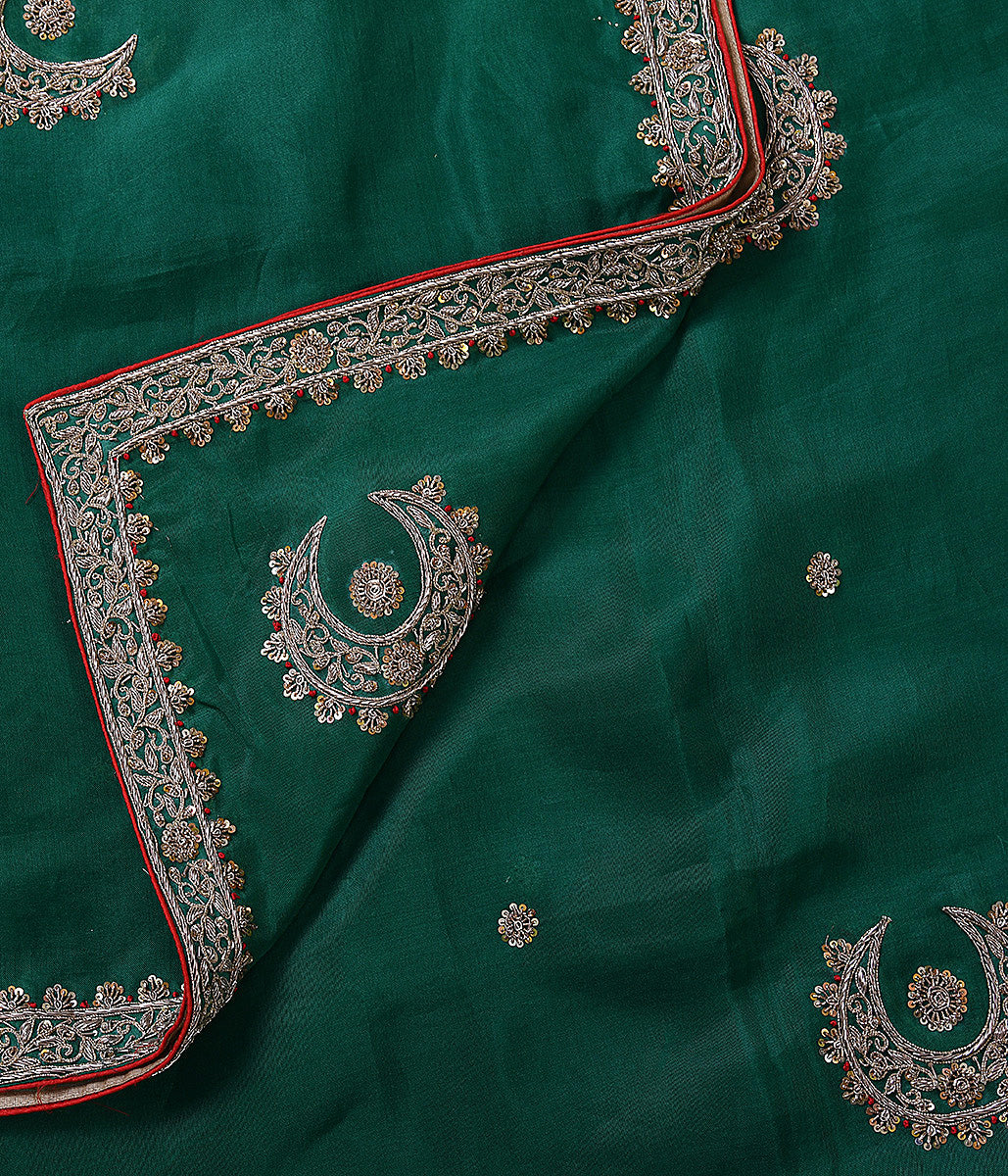 Handloom_Green_Chand_Boota_Dupatta_With_Zardozi_Border_WeaverStory_02