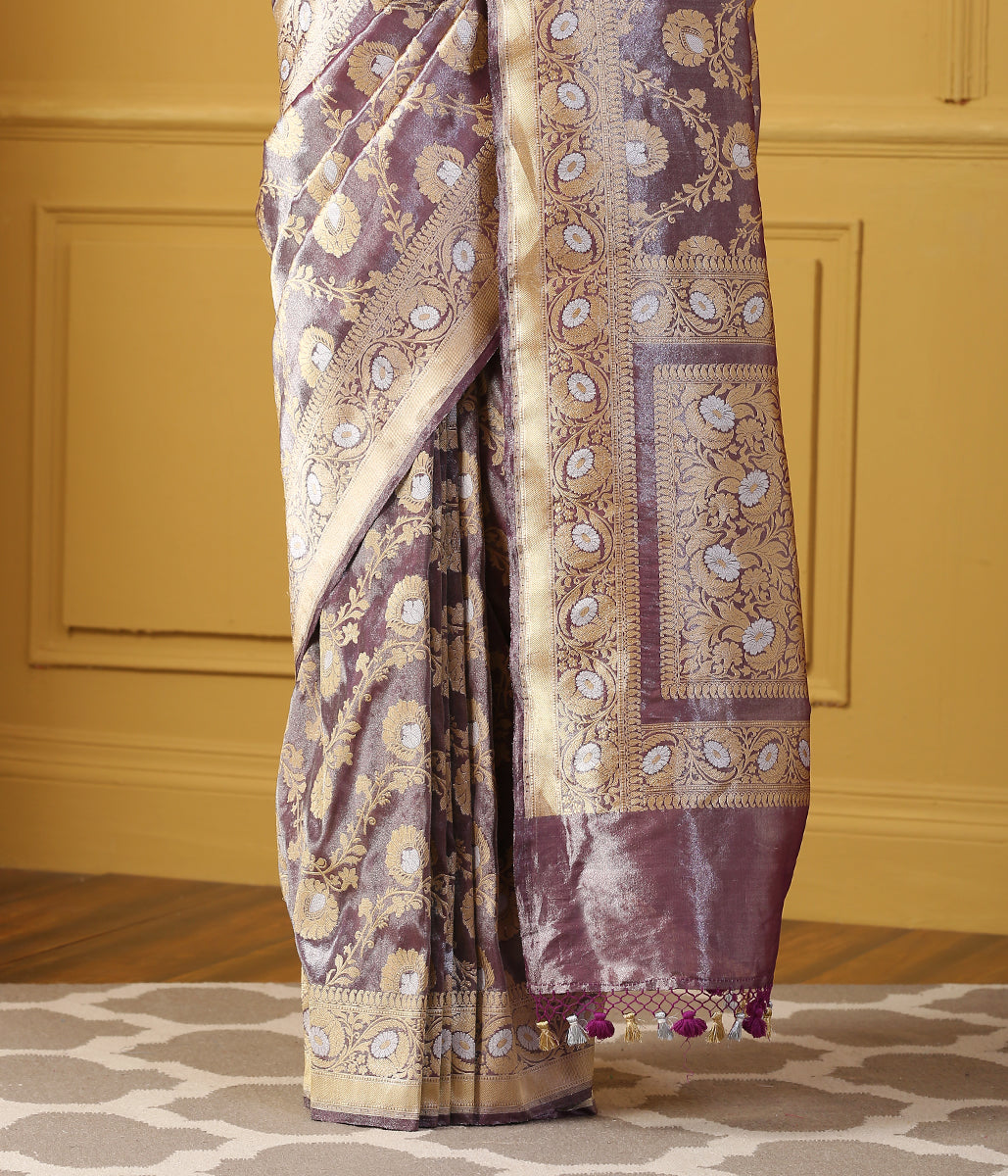 Handwoven_Purple_Silk_Tissue_Jangla_Saree_WeaverStory_04