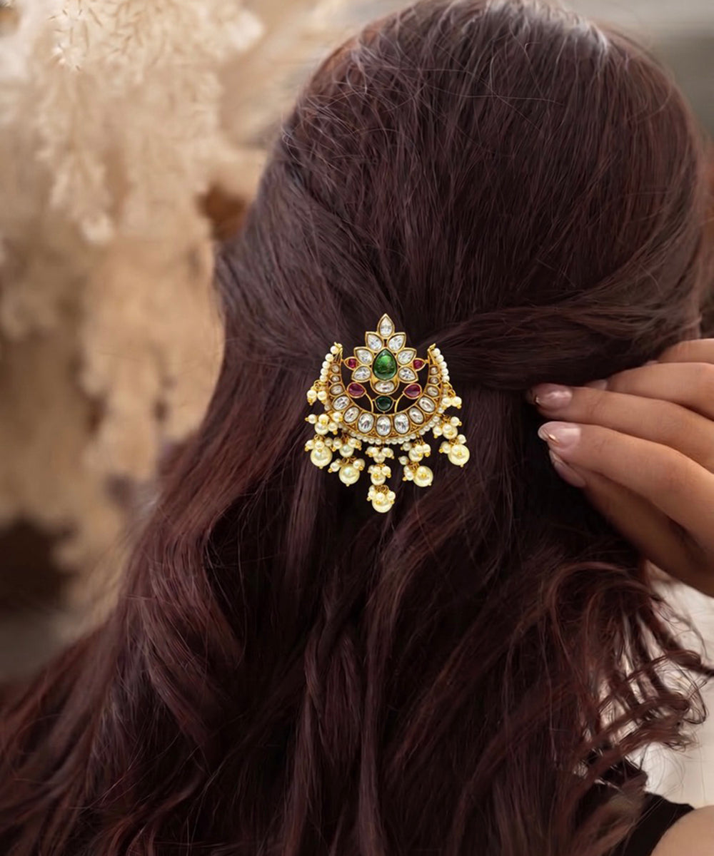Gulzar Emerald Hair Brooch