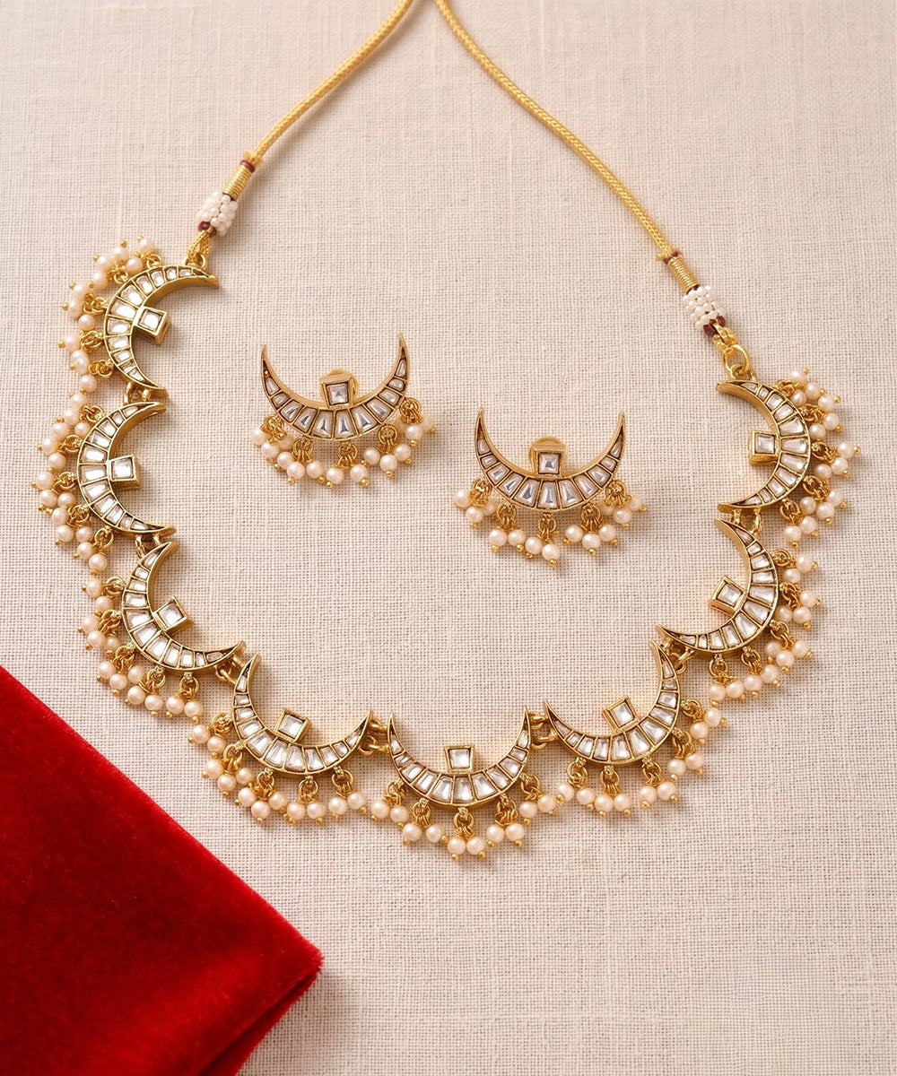 Moon Pearl Polki Choker Set