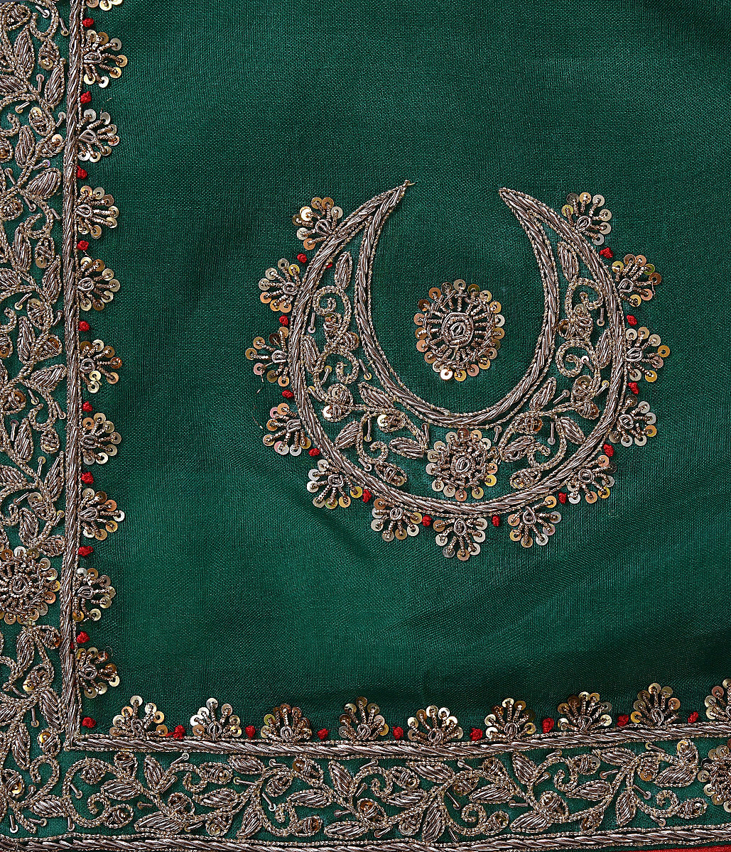 Handloom_Green_Chand_Boota_Dupatta_With_Zardozi_Border_WeaverStory_04