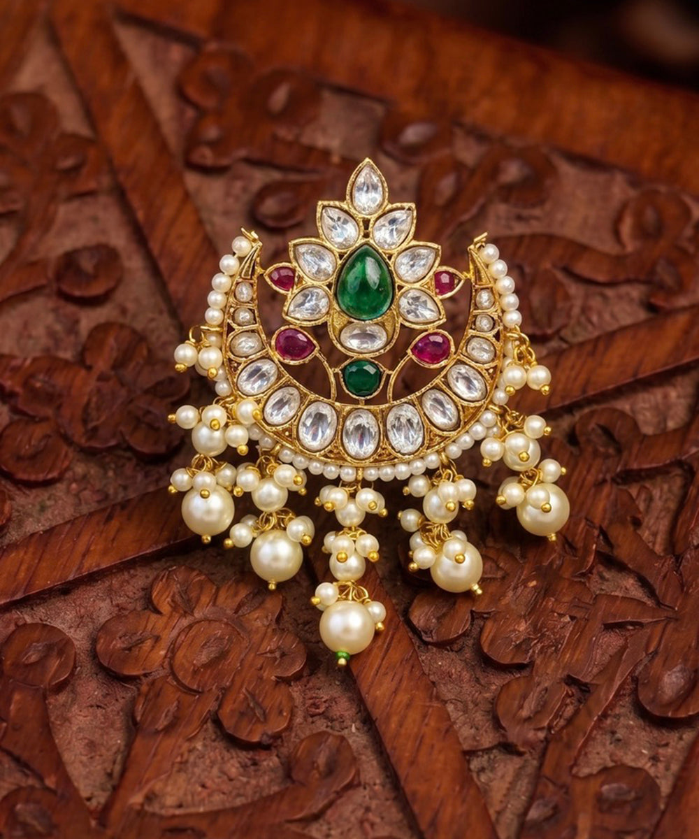 Gulzar Emerald Hair Brooch