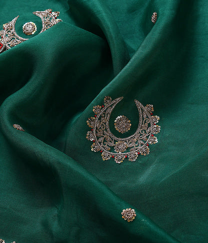 Handloom_Green_Chand_Boota_Dupatta_With_Zardozi_Border_WeaverStory_06