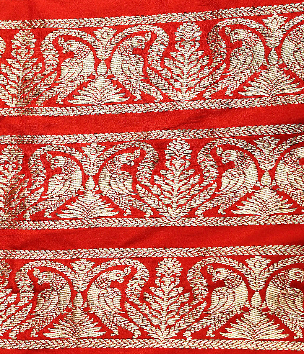 Handloom_Red_Cutwork_Banarasi_Lehenga_with_Parrots_Motifs_WeaverStory_06