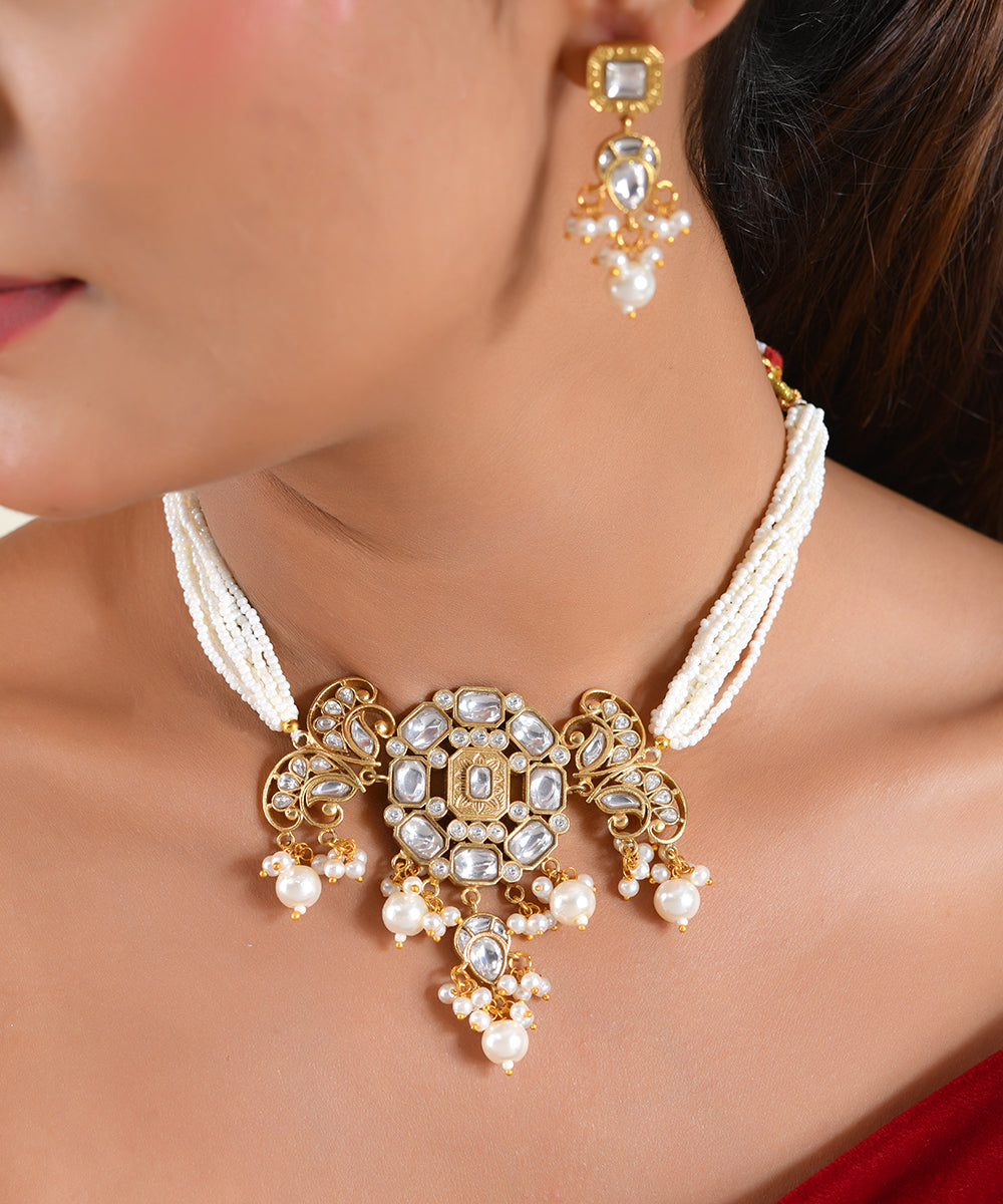 Nargis Kundan Pearl Choker Set