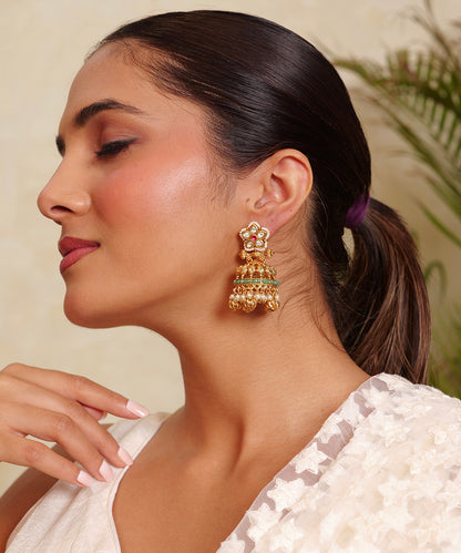 Ahalya Emerald Dome Jhumkas
