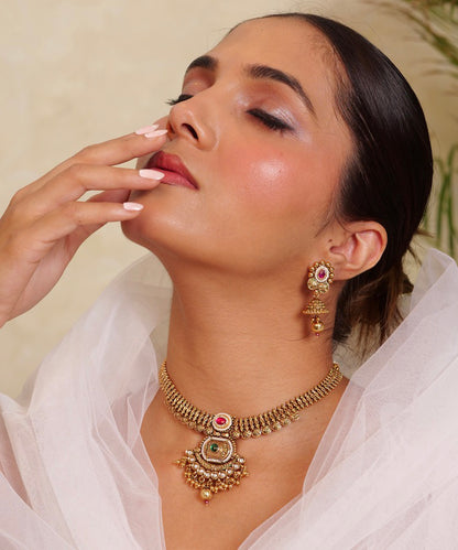 Heirloom Jadau Pendant Necklace Set