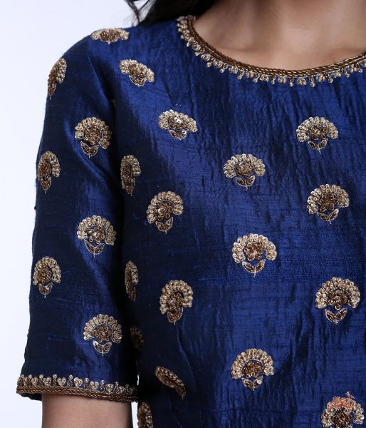 Blue_Raw_Silk_Blouse_with_Zardozi_Work_WeaverStory_04