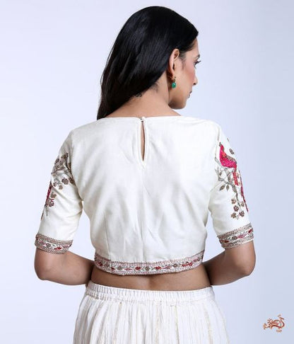 Offwhite_Muga_Silk_Blouse_wih_Birds_on_Sleeves_WeaverStory_03