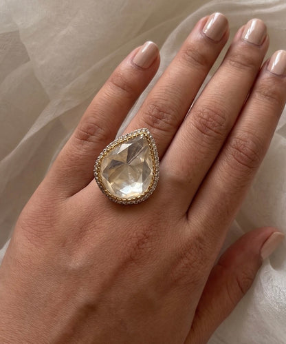 Nira Pear Moissanite Polki Ring