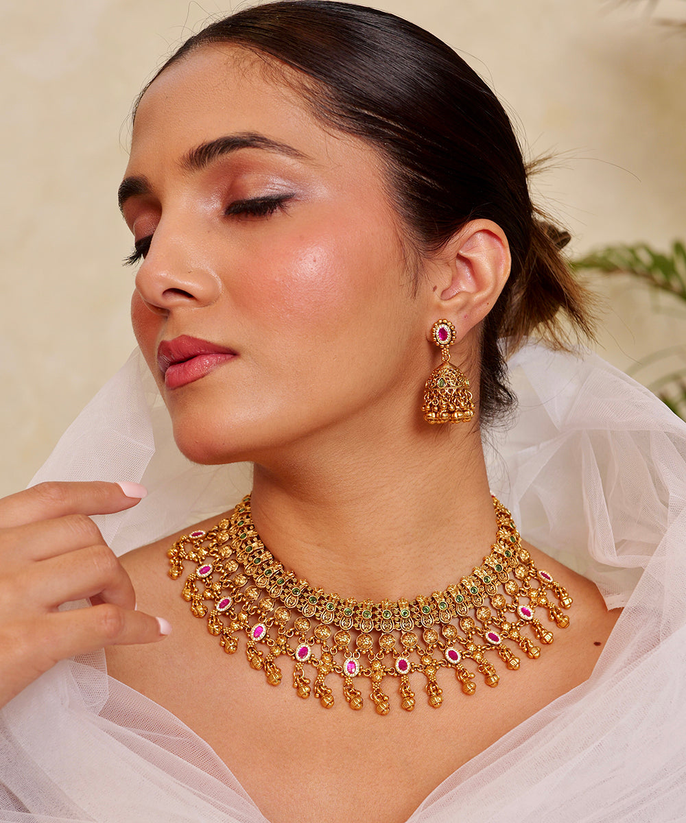 Gulnaar Stone Temple Choker Set