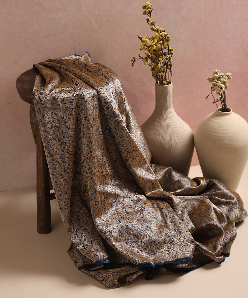 Blue Tested Zari Brocade Fabric