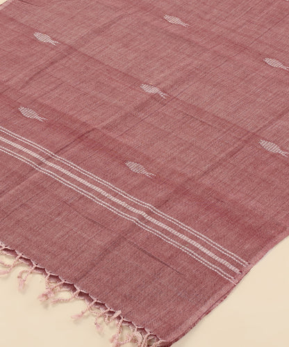 Handloom Brick Cotton Fish Motif Ikat Stole