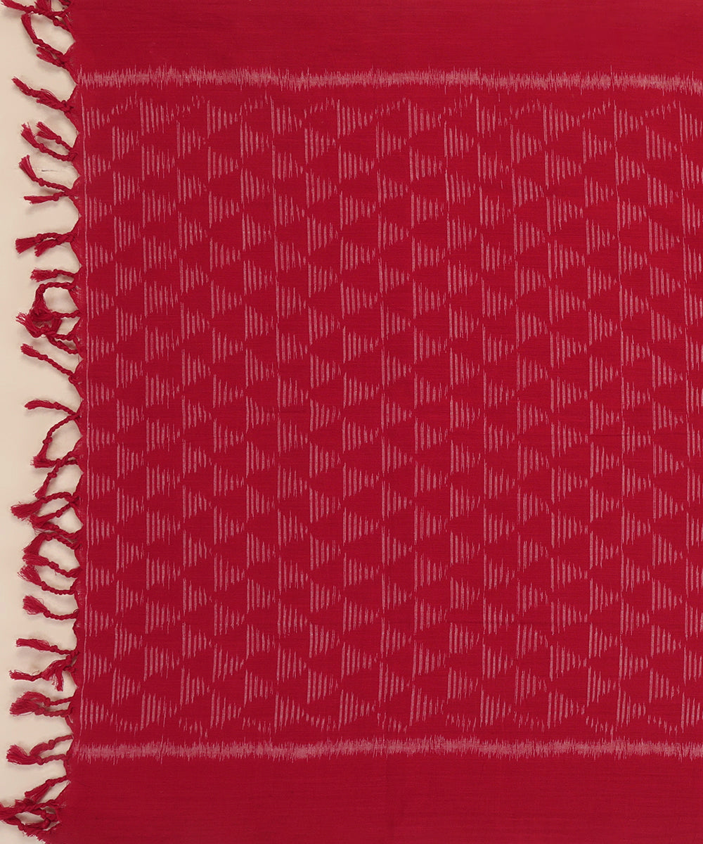 Purple Handloom Cotton Pramid Motif Ikat Stole