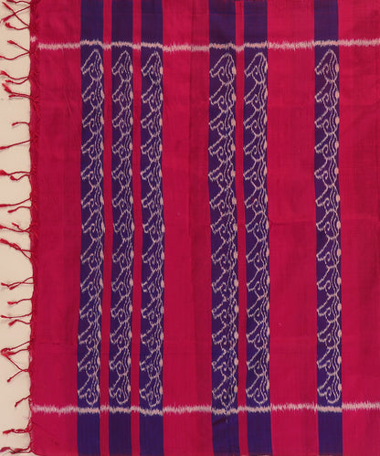Rani Pink Handloom Cotton Shankh Motif Ikat Stole