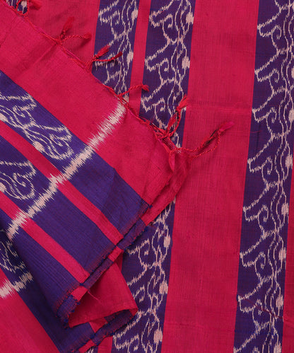 Rani Pink Handloom Cotton Shankh Motif Ikat Stole