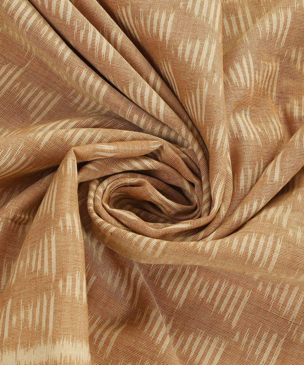 Beige Handloom Cotton Pyramid Motif Ikat Stole