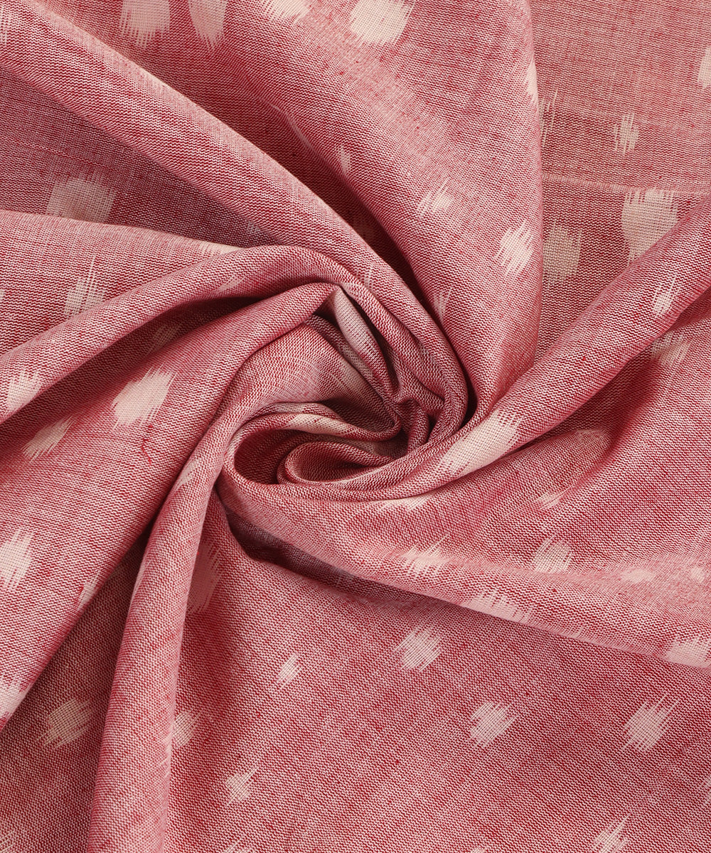 Pink Handloom Cotton Ikat Stole With Bootas