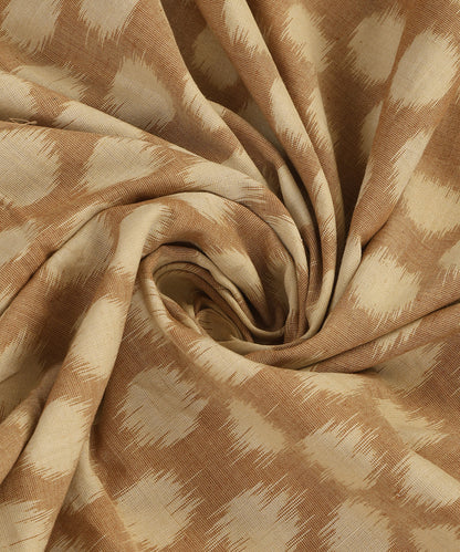 Beige Handloom Cotton Polka Motif Ikat Stole