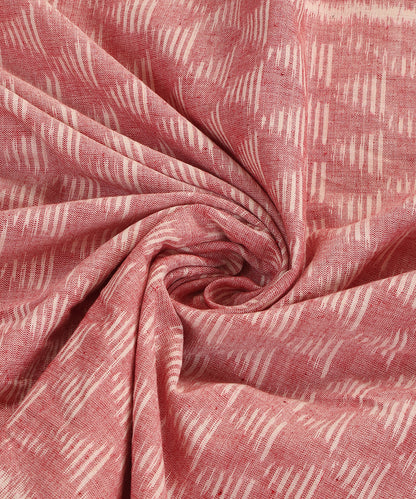 Pink Handloom Cotton Pyramid Motif Ikat Stole