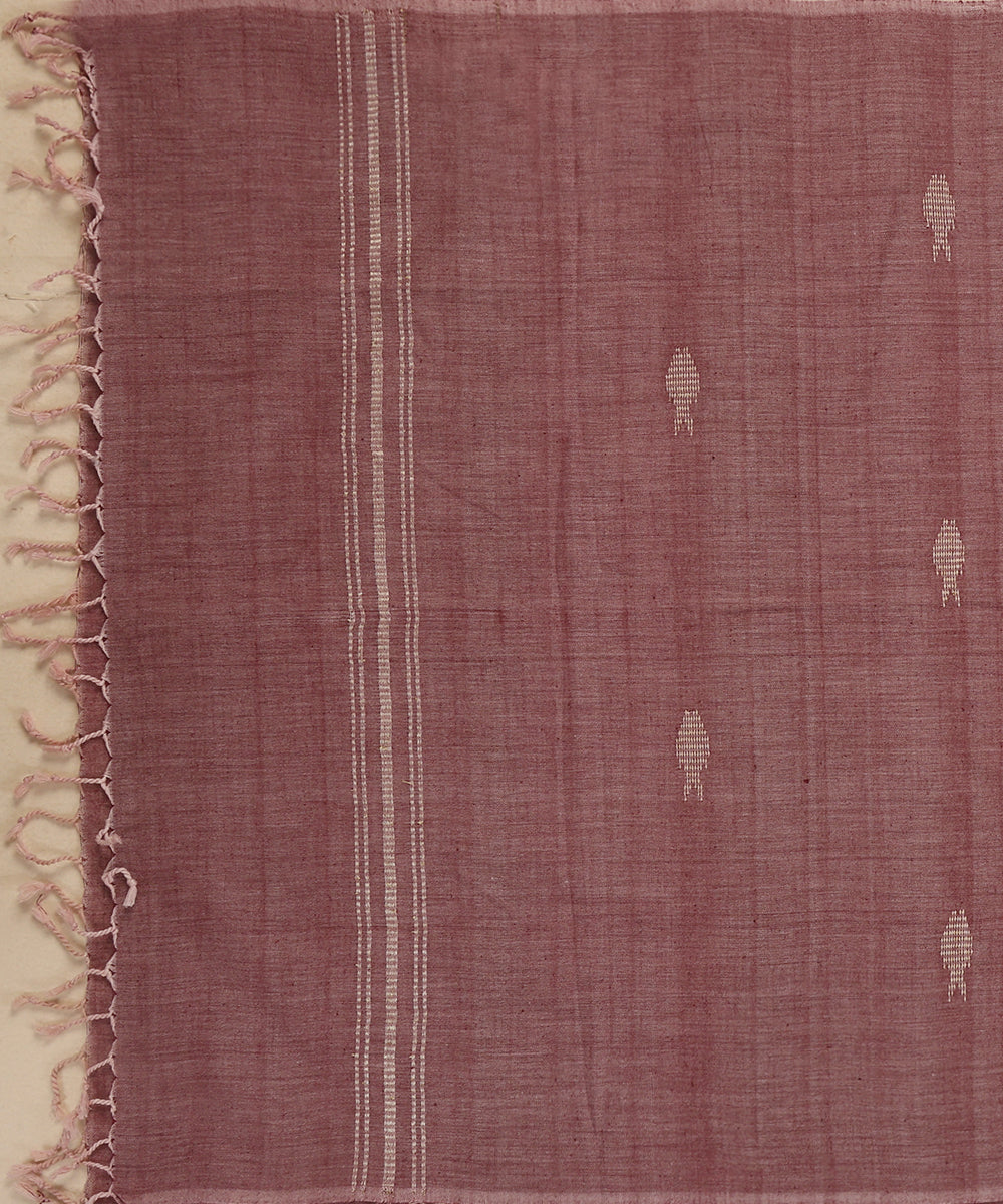 Brick Handloom Cotton Fish Motif Ikat Stole