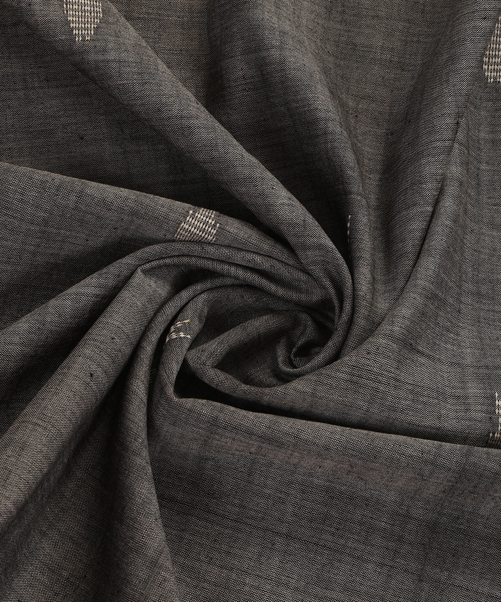 Grey Handloom Cotton Fish Motif Ikat Stole