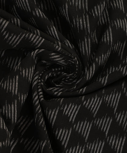 Black Handloom Cotton Pyramid Motif Ikat Stole
