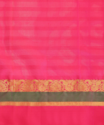 Peach and Pink Dual Tone Handloom Pure Silk Kanjivaram Saree With Gold Zari Border