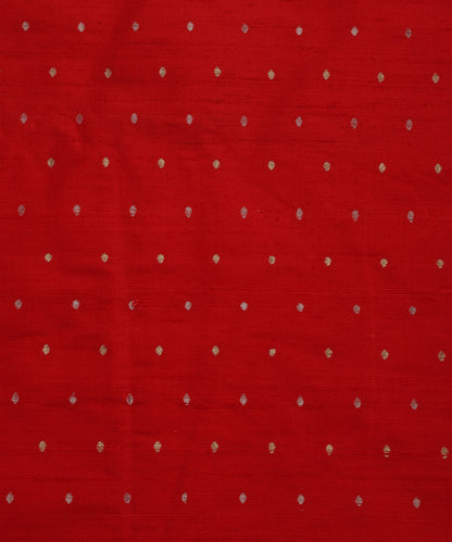 Red Pure Banarasi Tusser Fabric With Zari Booti