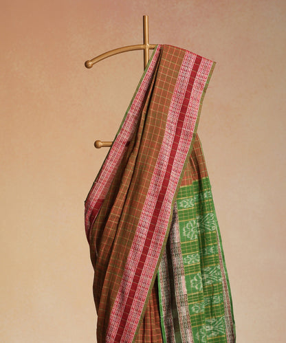 Green Handloom Bichitra Motif Cotton Ikat Saree
