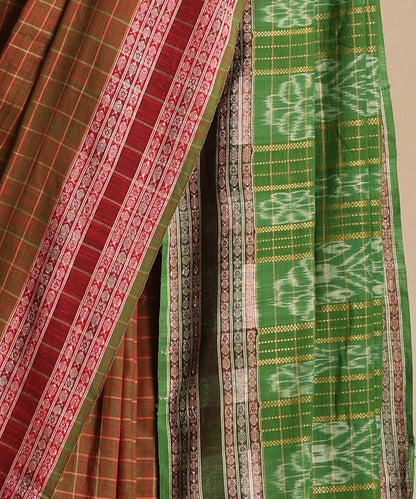 Green Handloom Bichitra Motif Cotton Ikat Saree