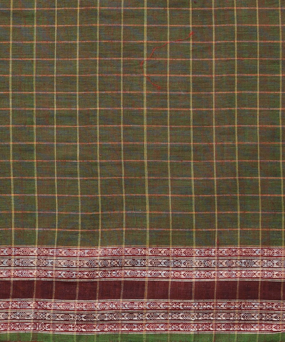 Green Handloom Bichitra Motif Cotton Ikat Saree