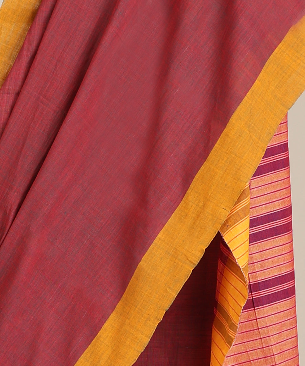 Maroon Handloom Cotton Ikat Saree