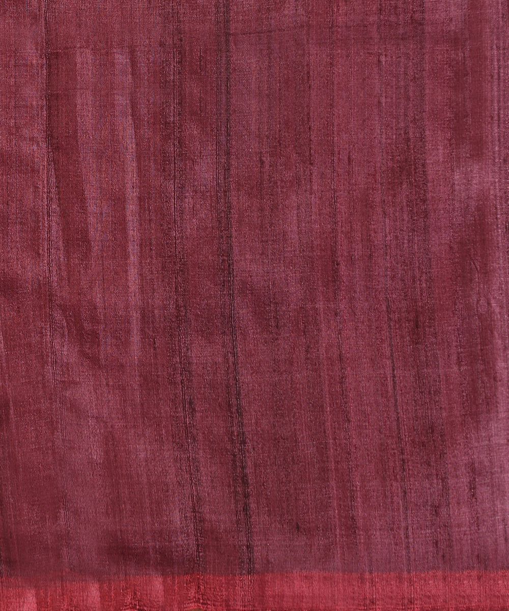 Wine Handloom Bandha Tussar Ikat Saree